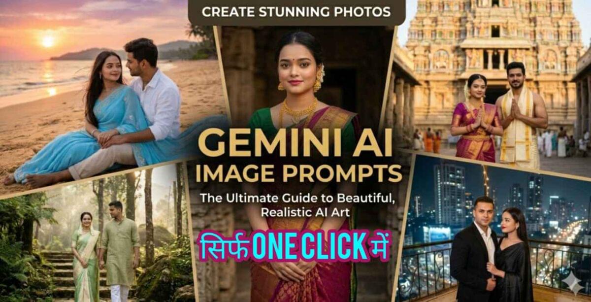 Gemini Prompt for Couple Photo โ 5 Best AI Image Prompts in Saree Style