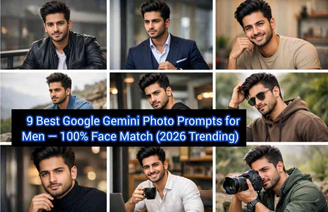 9 Best Google Gemini Photo Prompts for Men — 100% Face Match (2026)